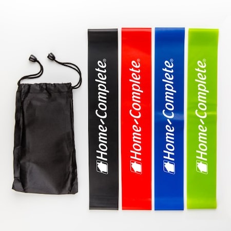 Hastings Home Set of 4 Resistance Bands Exercise Loops for Fitness, Muscle Toning, Stretching, Physical Therapy 878888EOE